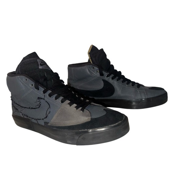Size 14 NIKE SB ZOOM BLAZER MID EDGE L IRON GREY-BLACK-BLACK DA2189-001‎ - Picture 1 of 13